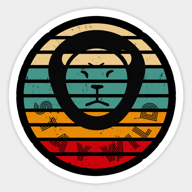 Stay Wild Lion Retro Style Wild Animal Cat Sticker by Foxxy Merch